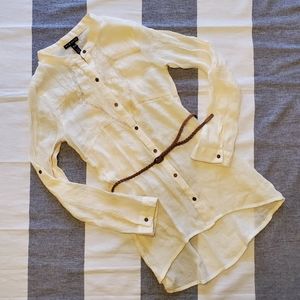 💫5/$20 Women's XS linen and lace cream tunic